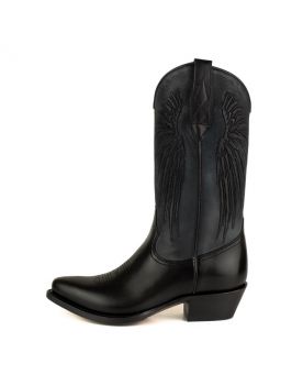 2666 Mayura Cowboystiefel WINGS Black Afelpado