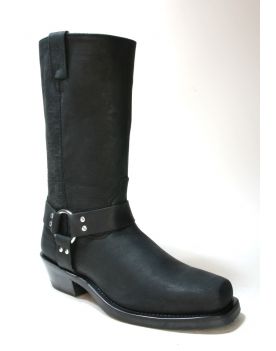 2058 OLDWEST Galveston Bikerboots Black Distress