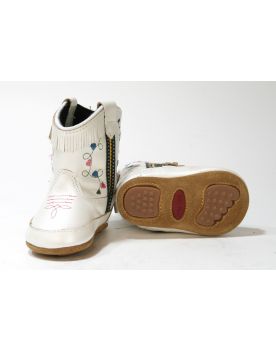 10044 Baby Boots Charlotte Silver White