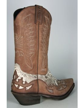 10106 Sancho Cowboystiefel Moka Python Natural 