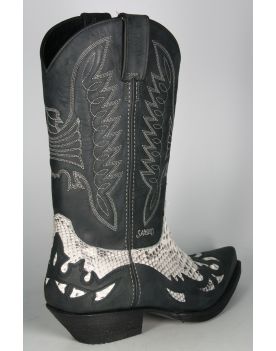 10106 Sancho Cowboystiefel Negro Python Natural 