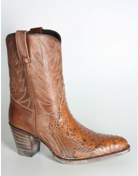 10319 Sendra Cowboystiefel DONNA Python Barr. Peanut