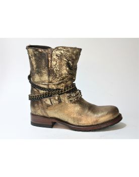 12065 Sendra Boots Bikerboots Metallic Gold