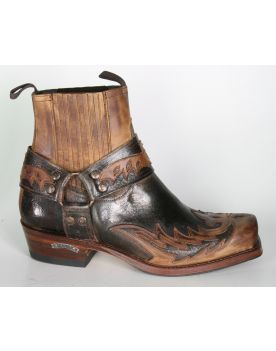 13887 Sendra Bikerboots BLUES Flota Tang Marron