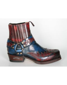 13887 Sendra Bikerboots BLUES Hurricane Rojo Ducados