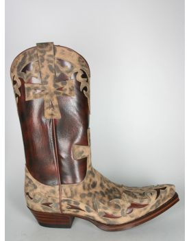 16115 Sendra Boots Leo Print Serr. Imit. Lince Flora Libano