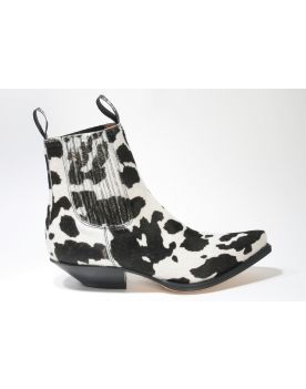 1692 Sendra Boots Stiefeletten Pelo Vaca Negro Blanco