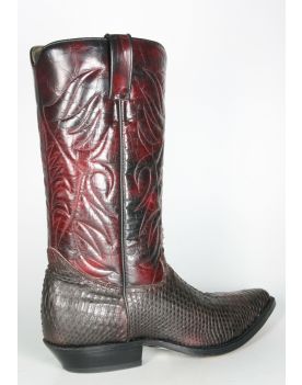 1887 Tony Mora Cowboystiefel Python Vino