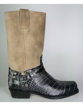 1918 Sendra Bikerboots Coco Gold Wildleder Schaft