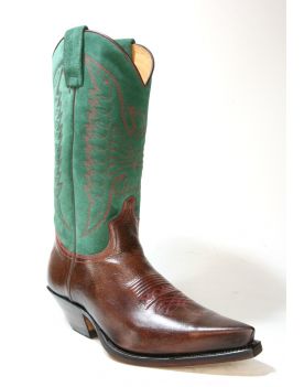 2073 Sendra Cowboystiefel Chap Chocolate Serr. Verde