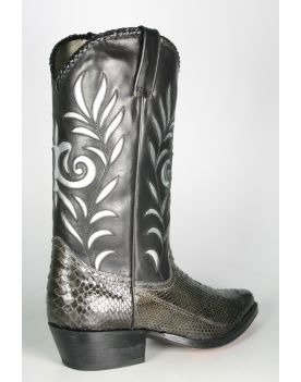 2324 Tony Mora Cowboystiefel Python Gris Negro