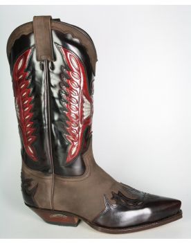 2515 Sendra Cowboystiefel Flor. Fuchsia N. Moka