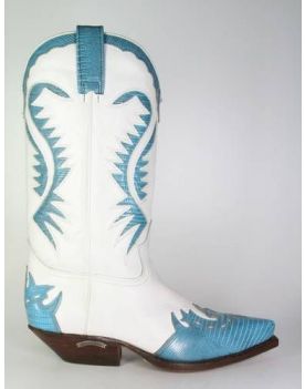 2535 Sendra Cowboystiefel Lagato Turquesa Blanco