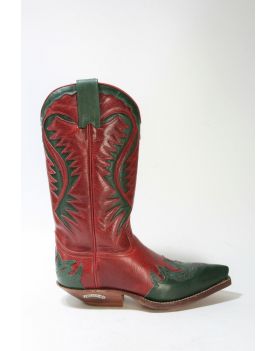 2535 Sendra Boots Cowboystiefel grün rot 