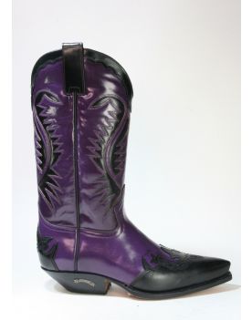 2535 Sendra Cowboystiefel Flor. Negro Flor. Lila