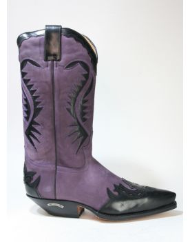 2535 Sendra Cowboystiefel  Flor. Negro N. Lila