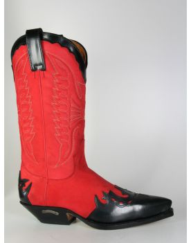 2560 Sendra Cowboystiefel Flor. Negro Nub. Gorbi