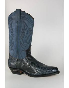 2633 Cowboystiefel Sendra mit blauem Pythonleder