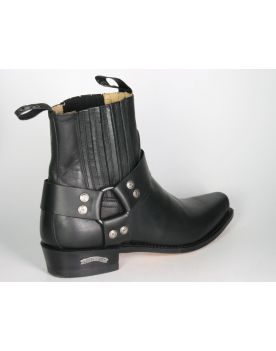 3048 Sendra Cuchy Kurze Bikerboots schmal Negro