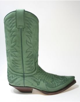 3241 Sendra Boots Cowboystiefel Nubuk Brash Verde Botella Trenzado