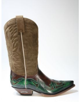 3241 Sendra Cowboystiefel Denver Verde Hurr. Tabac