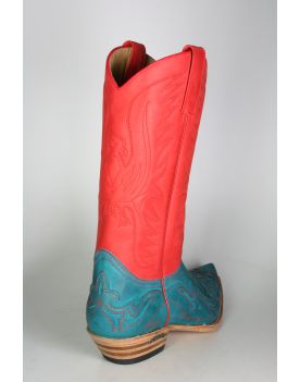 3241 Sendra Cowboystiefel Floter Turquesa Rojo