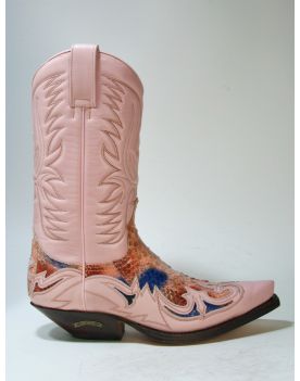 3241 Sendra Boots Cowboystiefel Nappa Baly Rosa Python