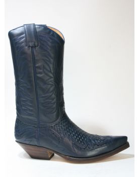 3241 Sendra Cowboystiefel Azul Trenzado