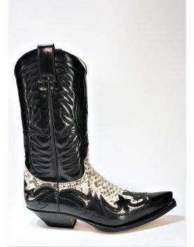 3241 Sendra Cowboystiefel Flor. Negro Python Natural