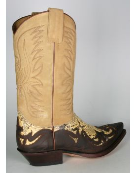 3241 Cowboystiefel Sendra Chocolate Python Panizo