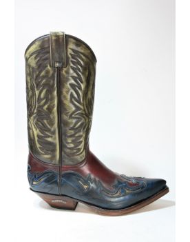 3242 Sendra Cowboystiefel Hurricane Azul Rojo