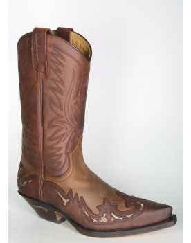 3242 Cowboystiefel Sendra IBIZA braun mit Flamme