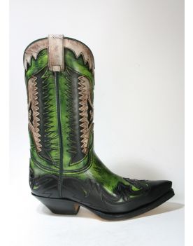 3840 Sendra Cowboyboots Negro Hurricane Verde