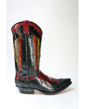 3840 Sendra Boots Cowboystiefel Flor. Negro Flor. Rojo