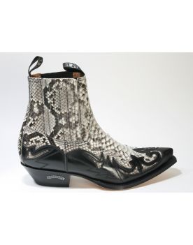 4660 Sendra Stiefeletten Flor. Negro Python Natural