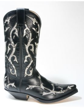 5059 Sendra Boots Cowboystiefel Ciclon Negro Python Blanco