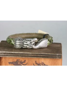 513 Lederarmband Python Verde