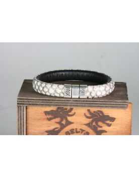 515 Lederarmband Python Natural B/W