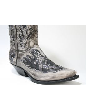 5529 Sendra Cowboystiefel Hurricane Marfil Negro