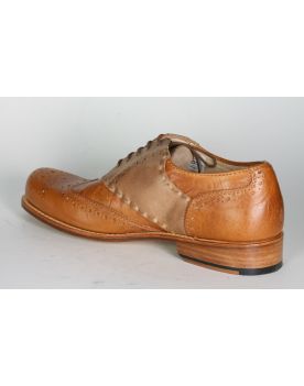 6001 Hobo Halbschuhe Saddleshoe Caramel Safari Brushed