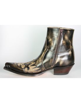 6035 Sendra Stiefeletten Britnes Flo. Marron Python Panizo