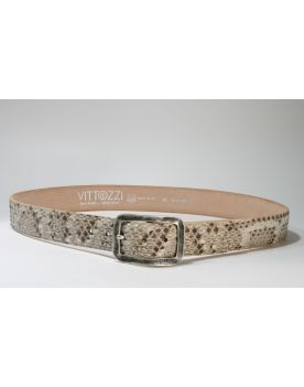 640 Vittozzi Gürtel Python Beige 