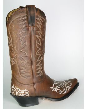 6754 Sendra Cowboystiefel braun Stickung