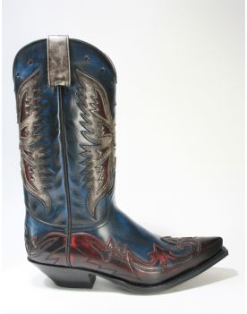 6885 Sendra Cowboystiefel Hurricane Rojo Azul