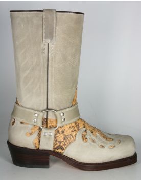 690 Primeboots Bikerboots Bone Python Natural