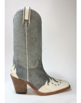 7003 Sancho Cowboystiefel Python Blanco Pelo Grey