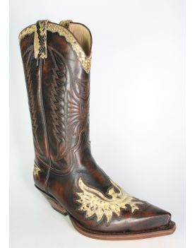 7106 Sendra Cowboystiefel Britnes Marron Python