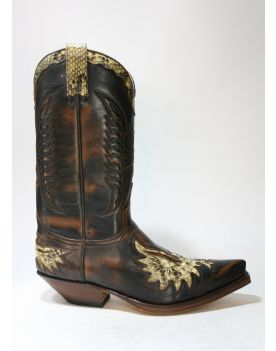 7106 Sendra Cowboystiefel Natur Antic Jacinto Python