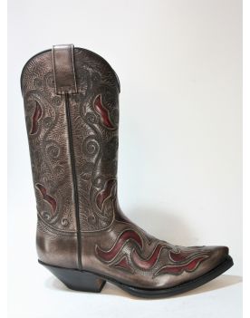 7428 Sendra Cowboystiefel Denver Marfil Rojo