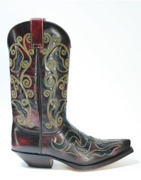  7428 Sendra Cowboystiefel Denver Rojo Python Navy